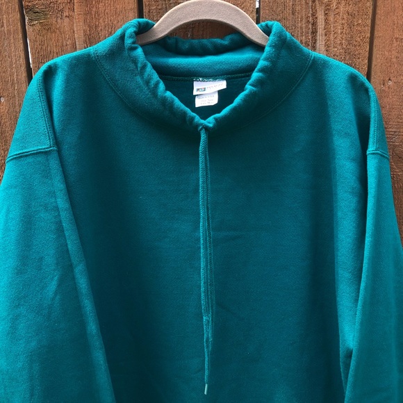 Vintage 1990s Tunic Sweatshirt OS Prospirit Teal - Picture 3 of 5